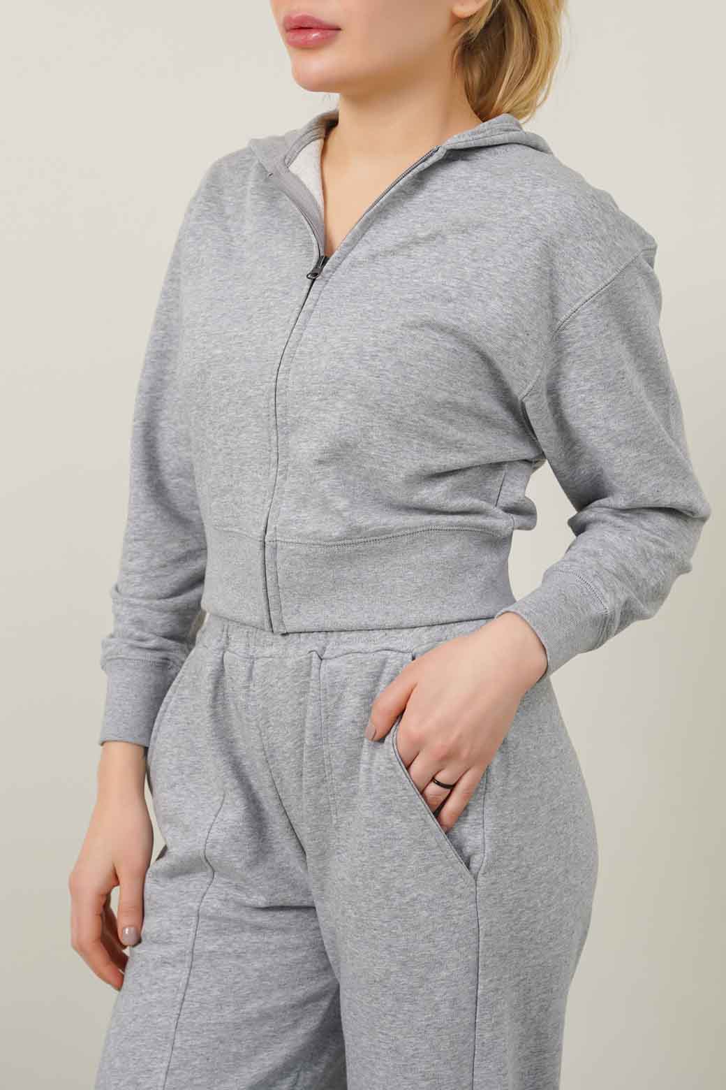 Jumboty Cropped Zipper Hoodie - Jumboty